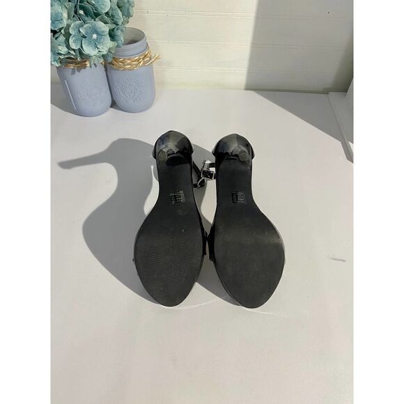 Michael Antonio Black Ankle Strap High Heels - Picture 8 of 9